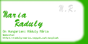 maria raduly business card