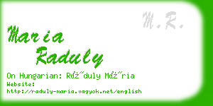 maria raduly business card